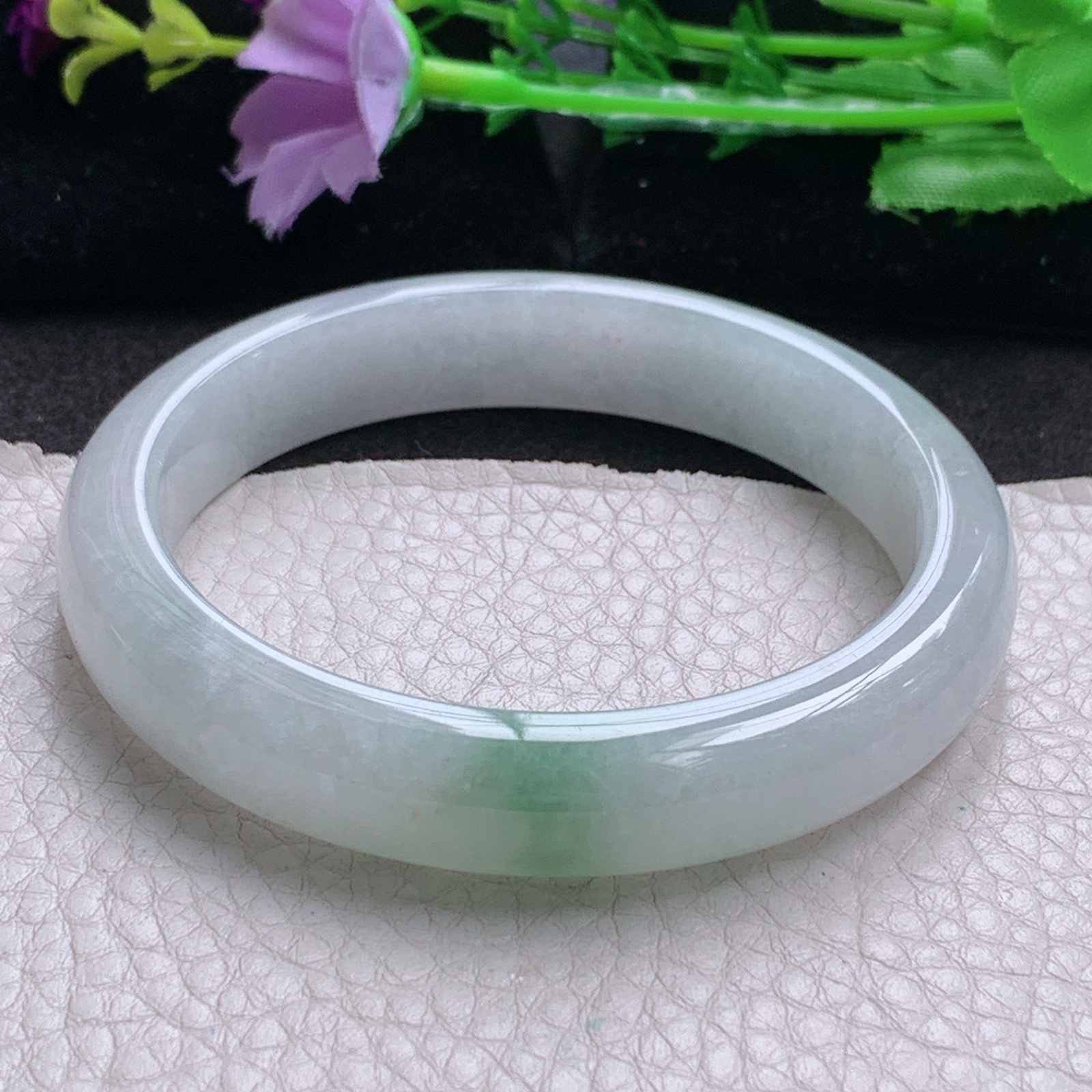 jc实拍58*11.8*8平安镯 缅甸翡翠a货玉手镯高品质清新正圈玉手环