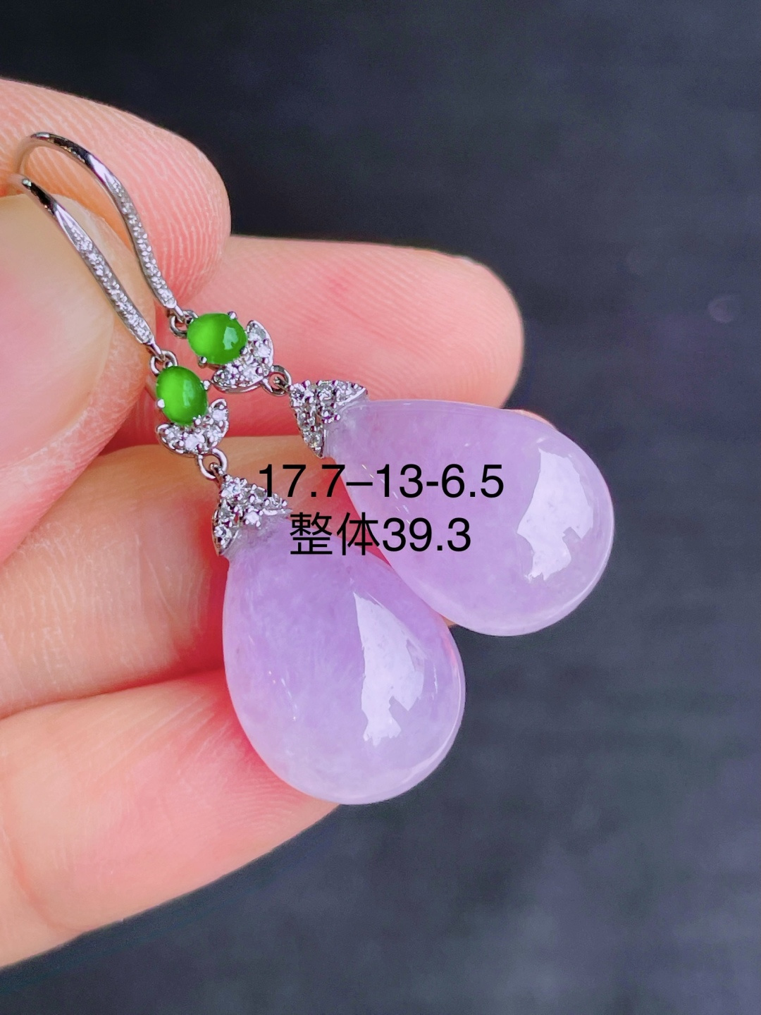 ️水滴耳坠，晶莹剔透，新颖时尚，无裂，17.7-13-6.5