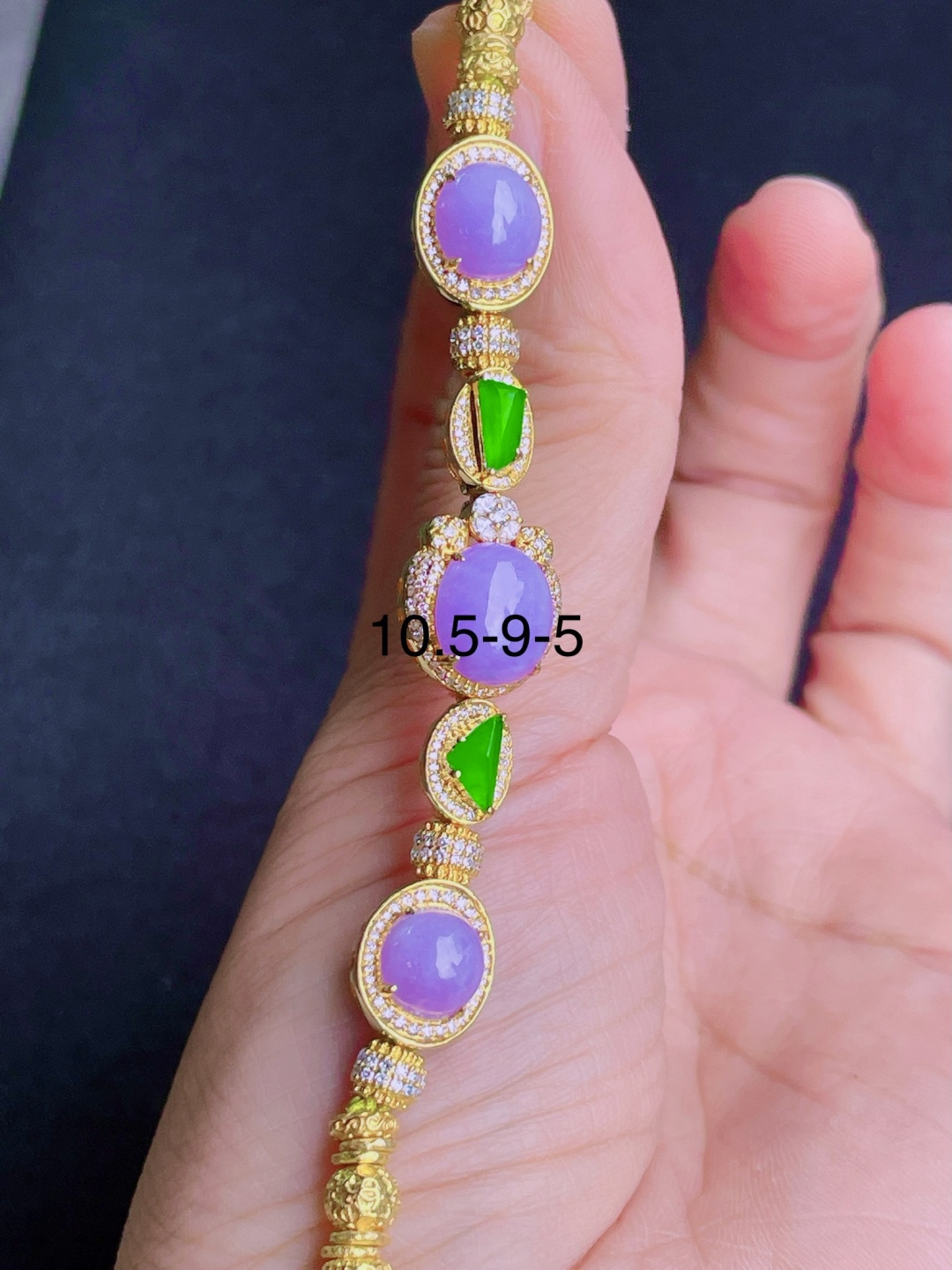️绿紫蛋面手链，晶莹剔透，新颖时尚，0.5-9-5