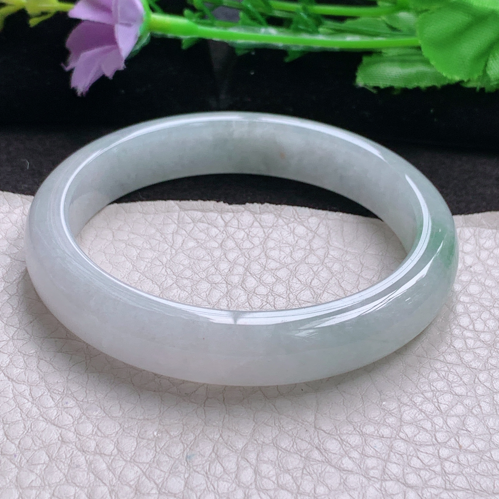 jc实拍58*11.8*8平安镯 缅甸翡翠a货玉手镯高品质清新正圈玉手环