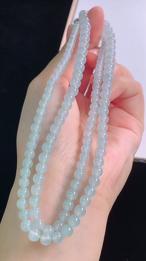 ️冰种项链，尺寸:6.3-6.3mm 17