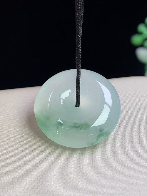 冰飘花平安扣，无裂，尺寸17.6-5.2mm，Q21afj