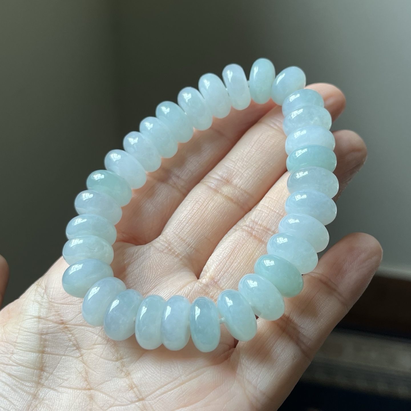 2号，冰底大鼓珠手链，颗颗精挑细选，种水好，细腻，尺寸13×6，超值