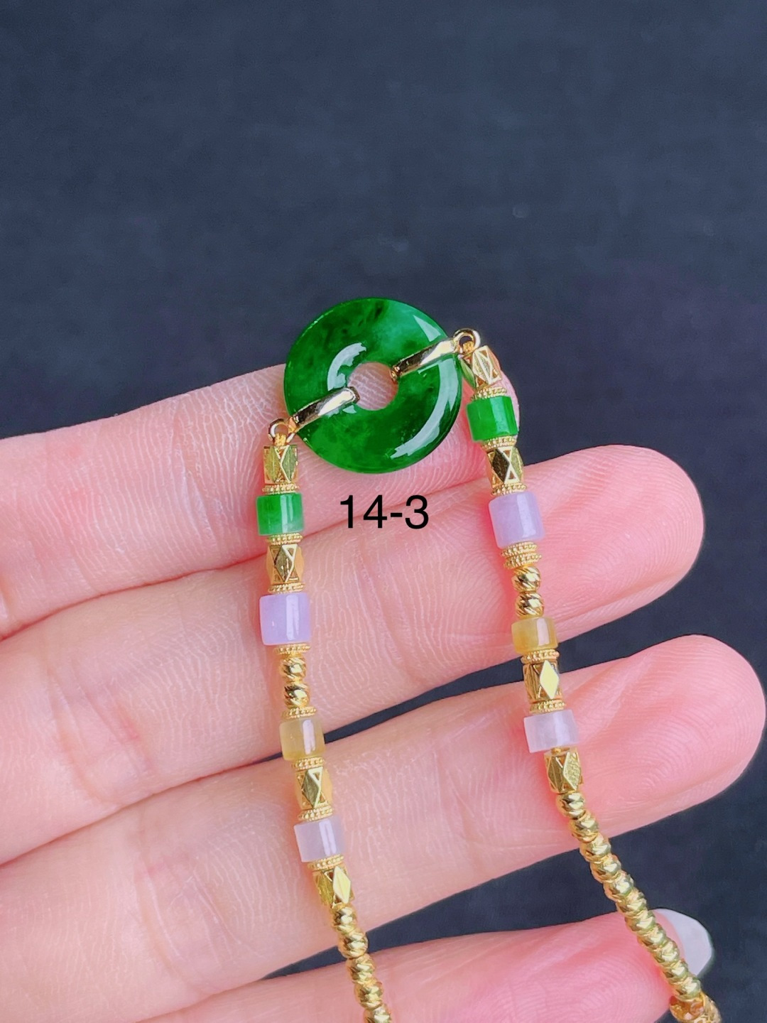 ️绿平安扣手链，晶莹剔透，新颖时尚，14-3