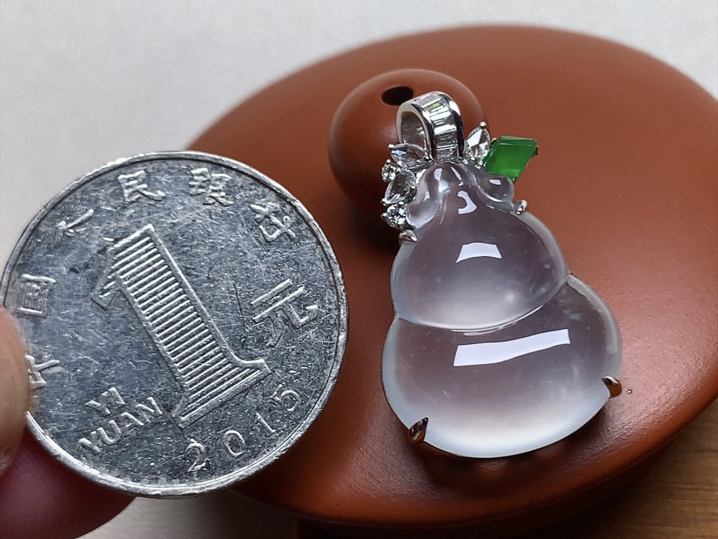 ️ 玻璃种葫芦 18K，品质，冰透感十足，尺寸26.8*17*8.2