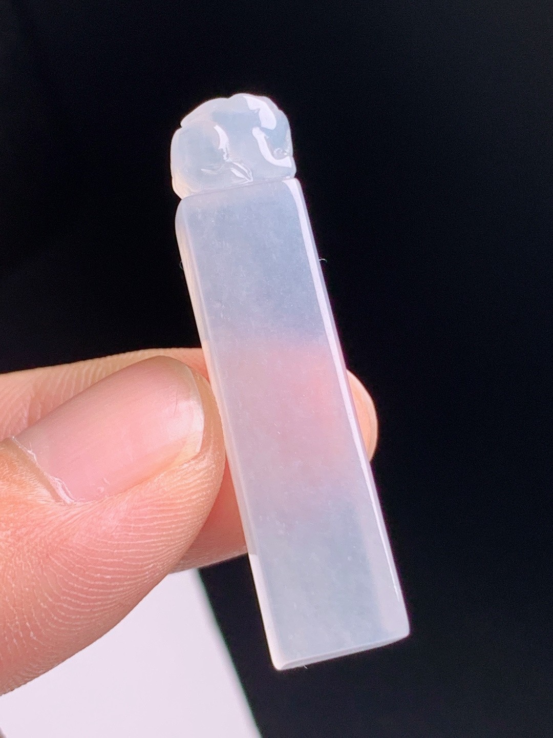 ️ 冰种貔貅印章，玉质冰透干净细腻，形制方正文玩收藏两用 080720