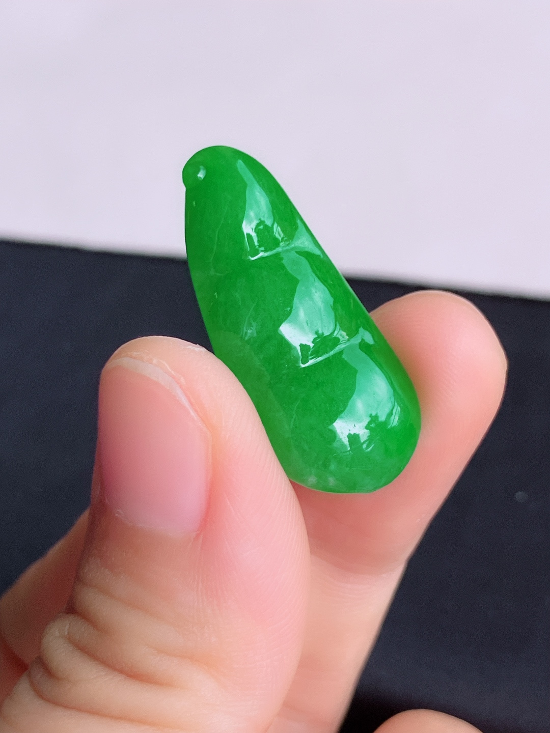 阳绿福豆，细腻精致，尺寸31.3/14.5/6.5/自然光实拍