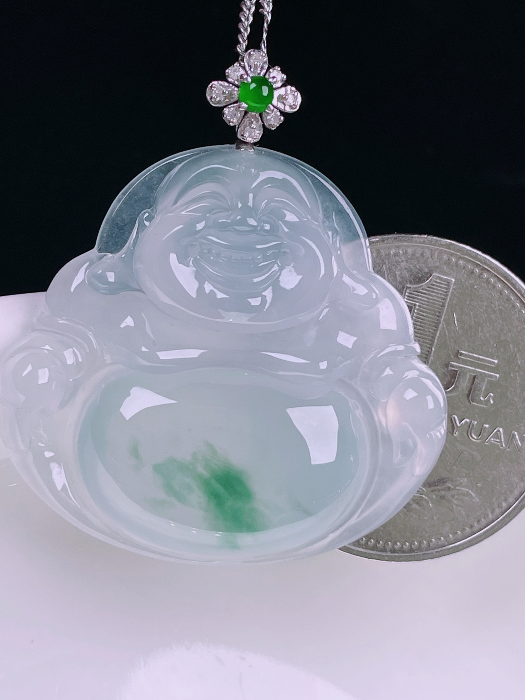 ️飘花佛公，老种起光，细底通透，尺寸：37.8裸石30/33.4/6mm0722