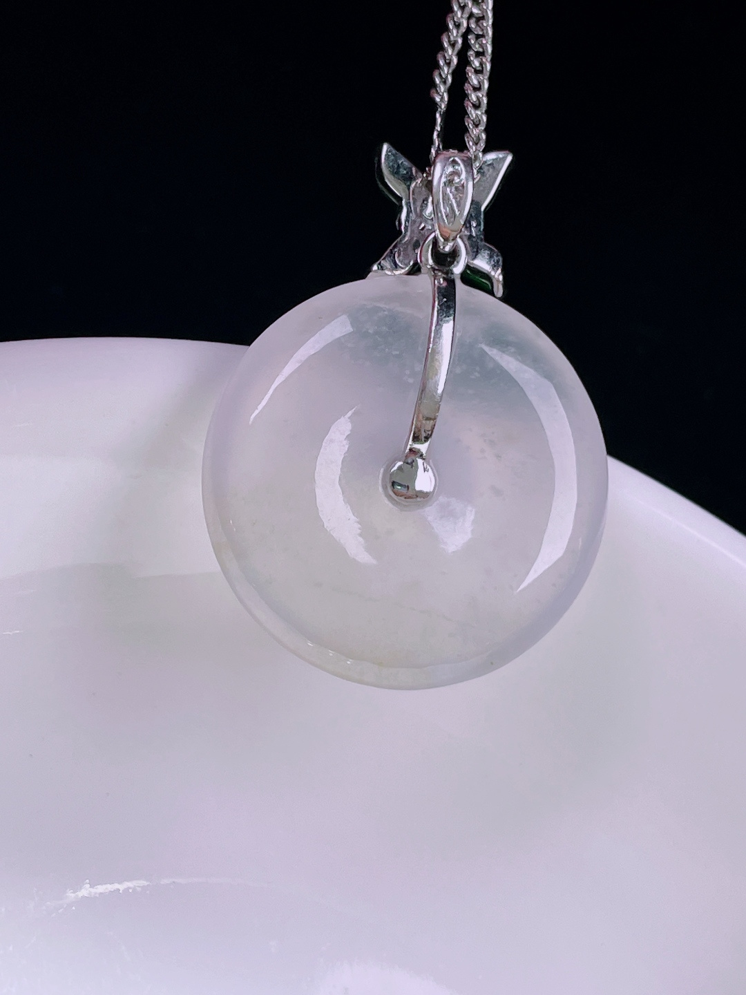 ️冰种平安扣，老种起光，细底通透，尺寸：28/21/4.5mm0722