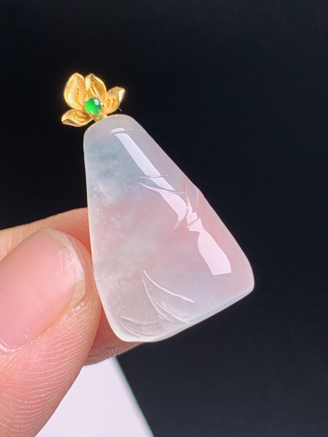 ️  随形竹节吊坠，玉质清透细腻刚性足，浅雕竹纹清雅脱俗 080720