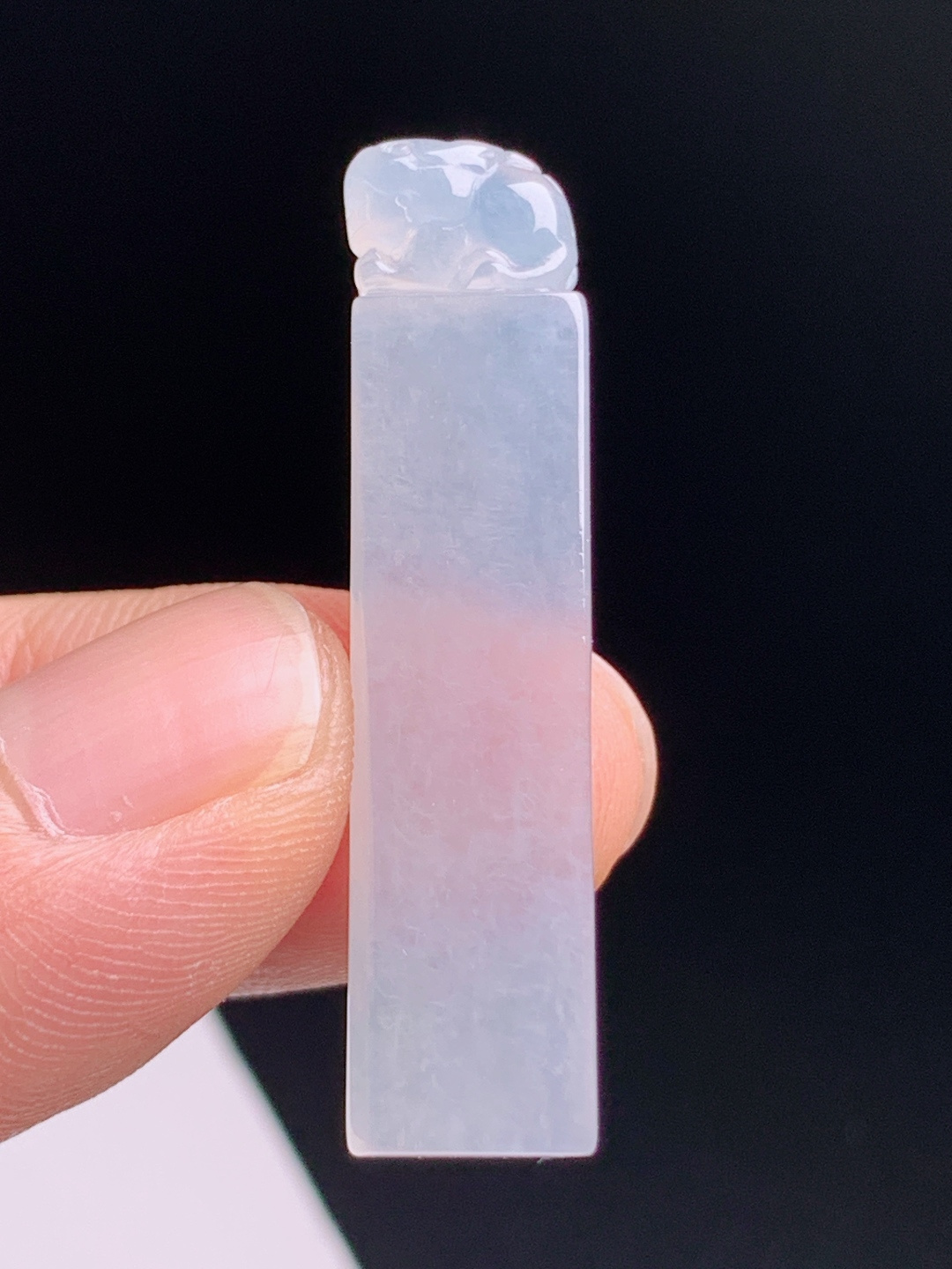 ️ 冰种貔貅印章，玉质冰透干净细腻，形制方正文玩收藏两用 080720