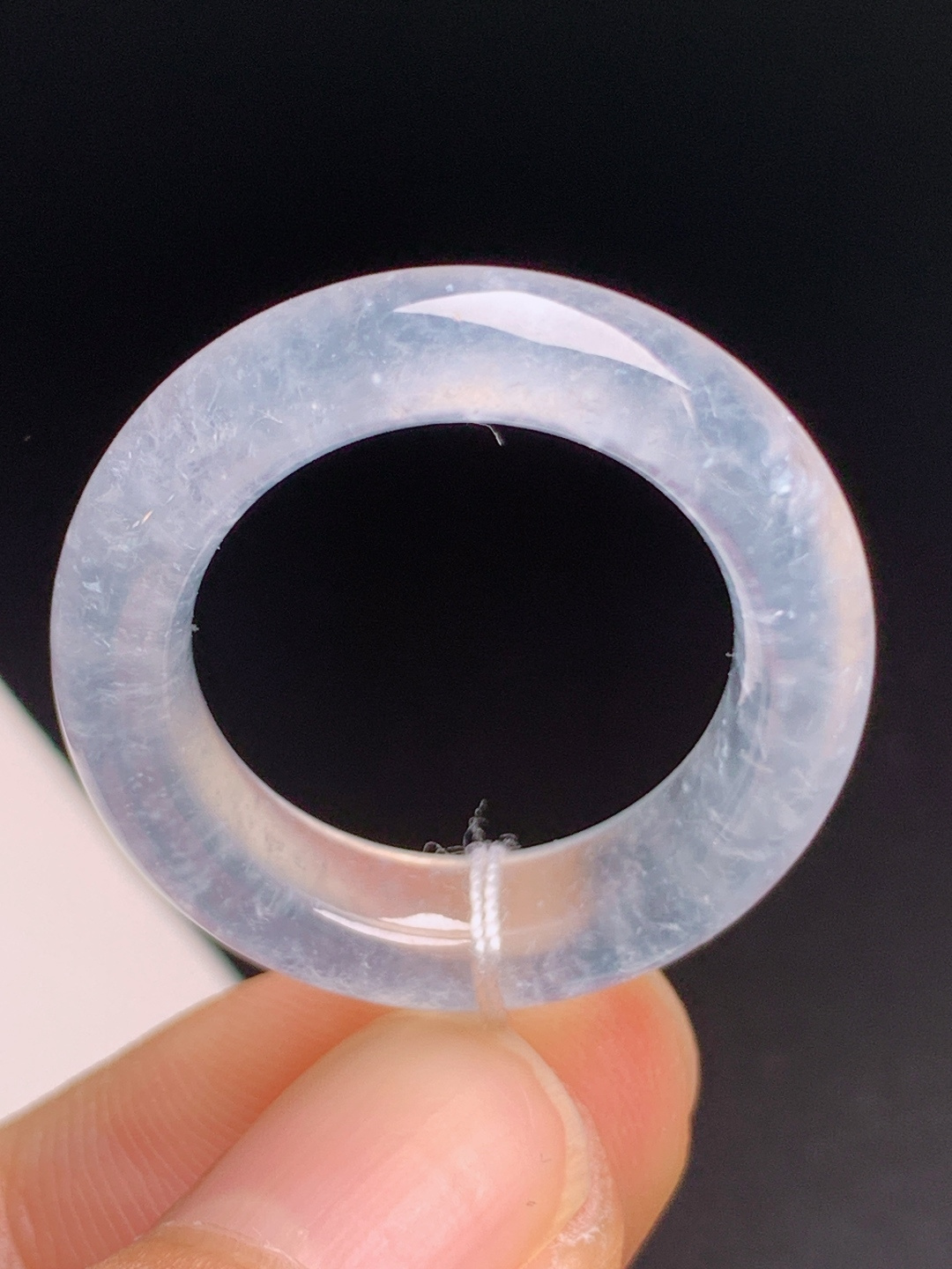 ️ 冰种指环戒圈，玻璃种棉点轻盈飘逸冰感炸裂，刚性十足仙气满满 裸石25.6-6-4.3 圈口15