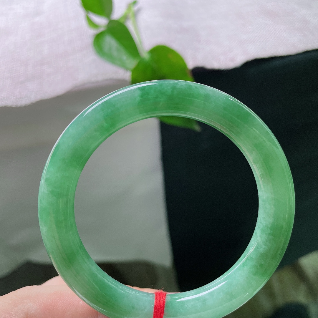 54.7/9.7，满绿正圈，无裂，一镯凝碧色，绿意绕清环。满圈翠韵温润流淌，腕间常驻满目春光。ss5