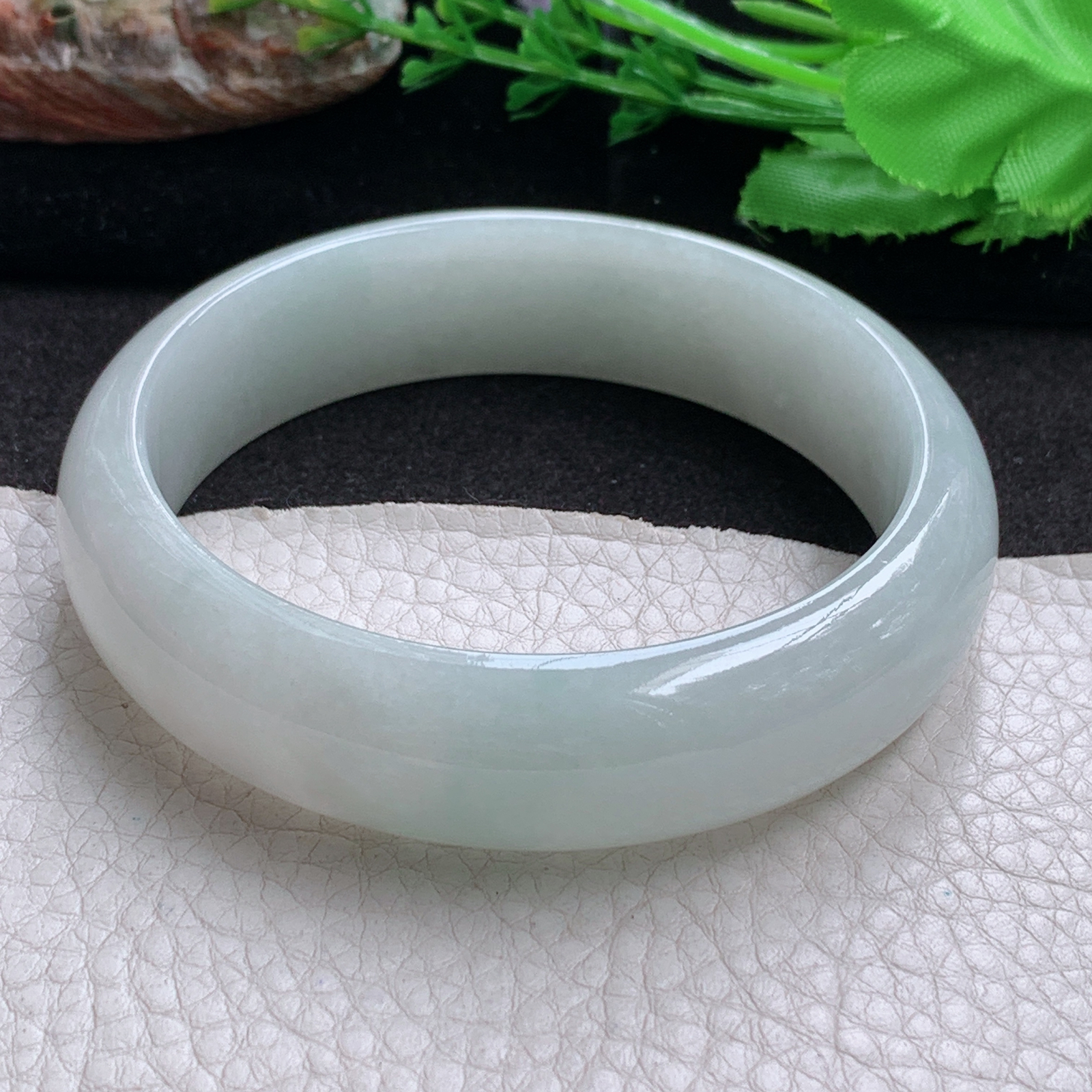 ll大圈口62.5*17.5*8.8轮胎镯 天然缅甸翡翠玉手镯 清新胶感正圈玉手环