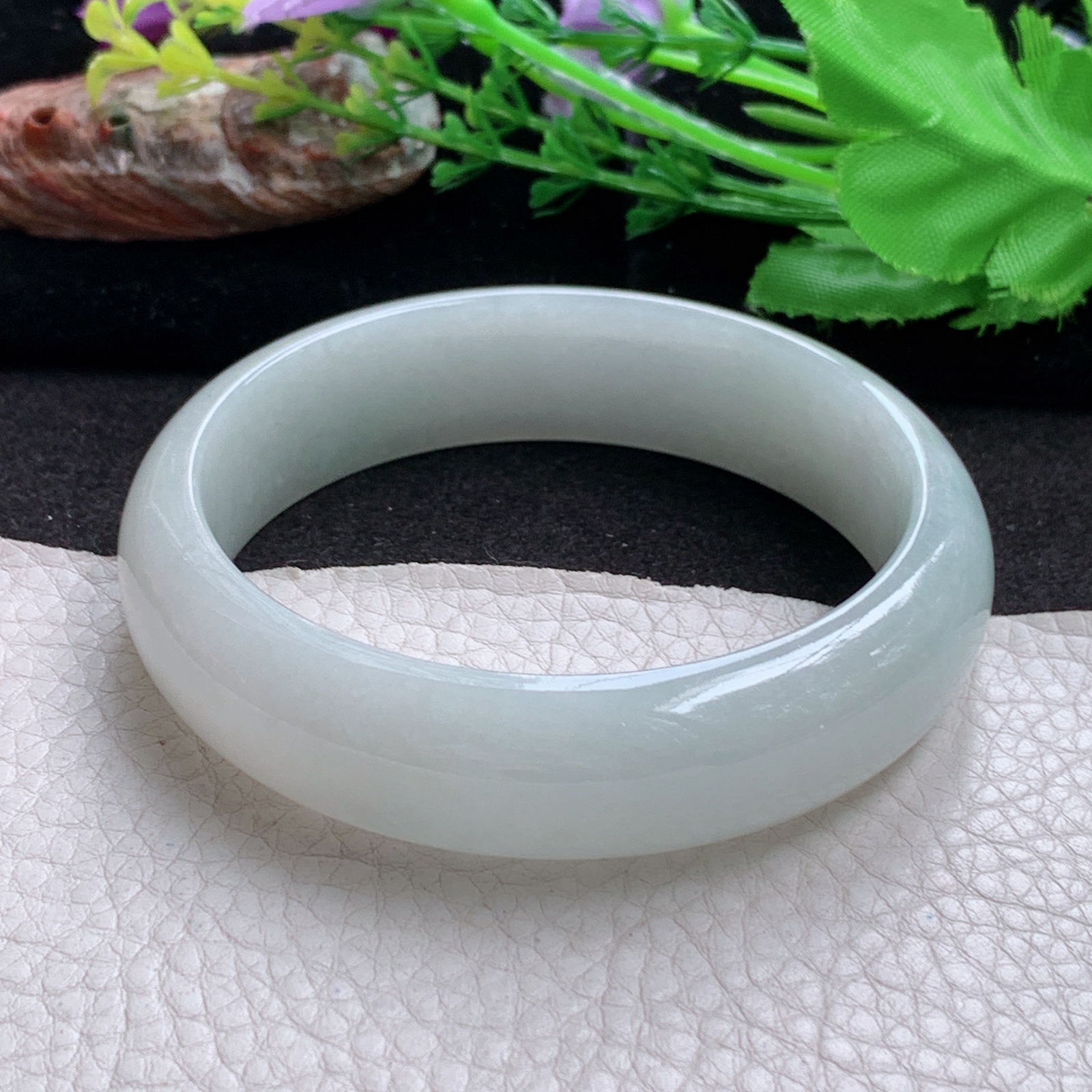 ll大圈口62.5*17.5*8.8轮胎镯 天然缅甸翡翠玉手镯 清新胶感正圈玉手环
