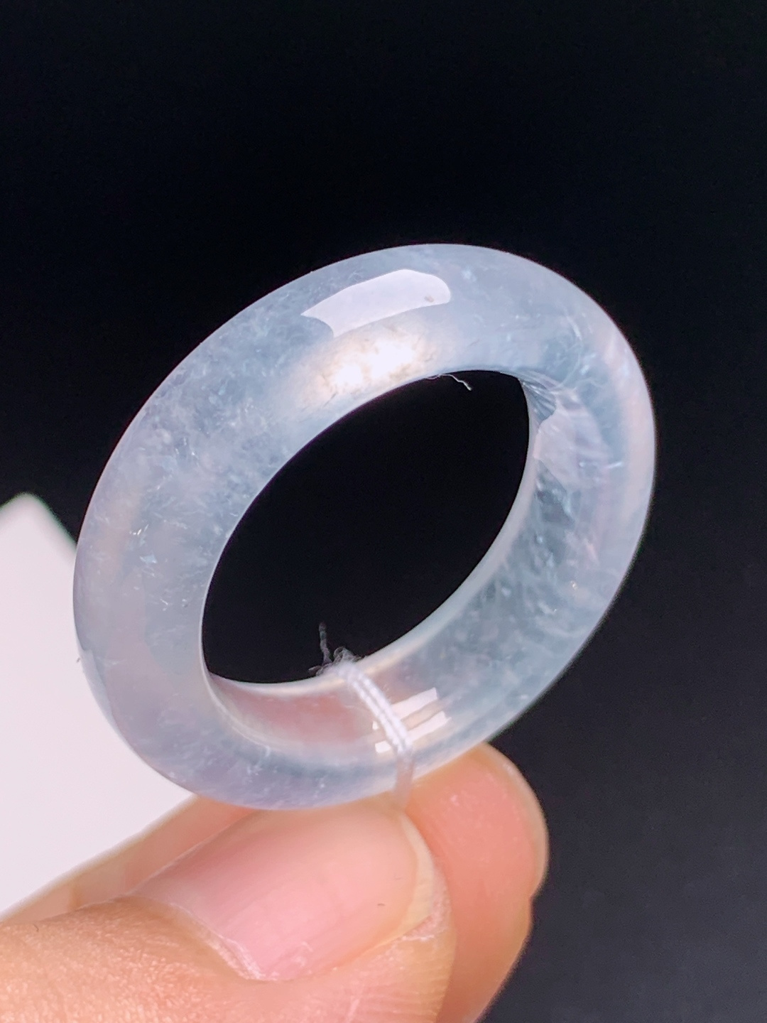 ️ 冰种指环戒圈，玻璃种棉点轻盈飘逸冰感炸裂，刚性十足仙气满满 裸石25.6-6-4.3 圈口15