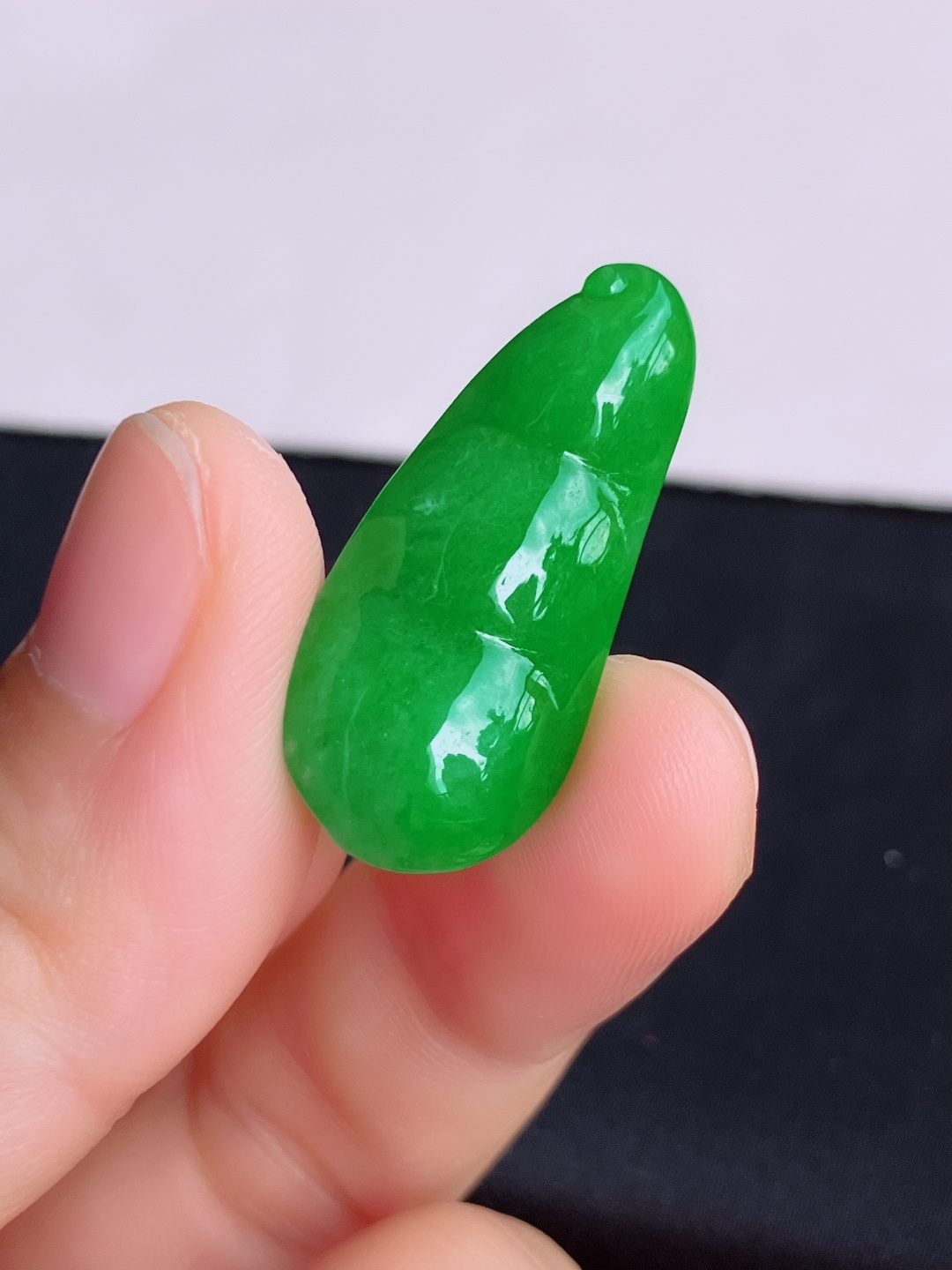 阳绿福豆，细腻精致，尺寸31.3/14.5/6.5/自然光实拍