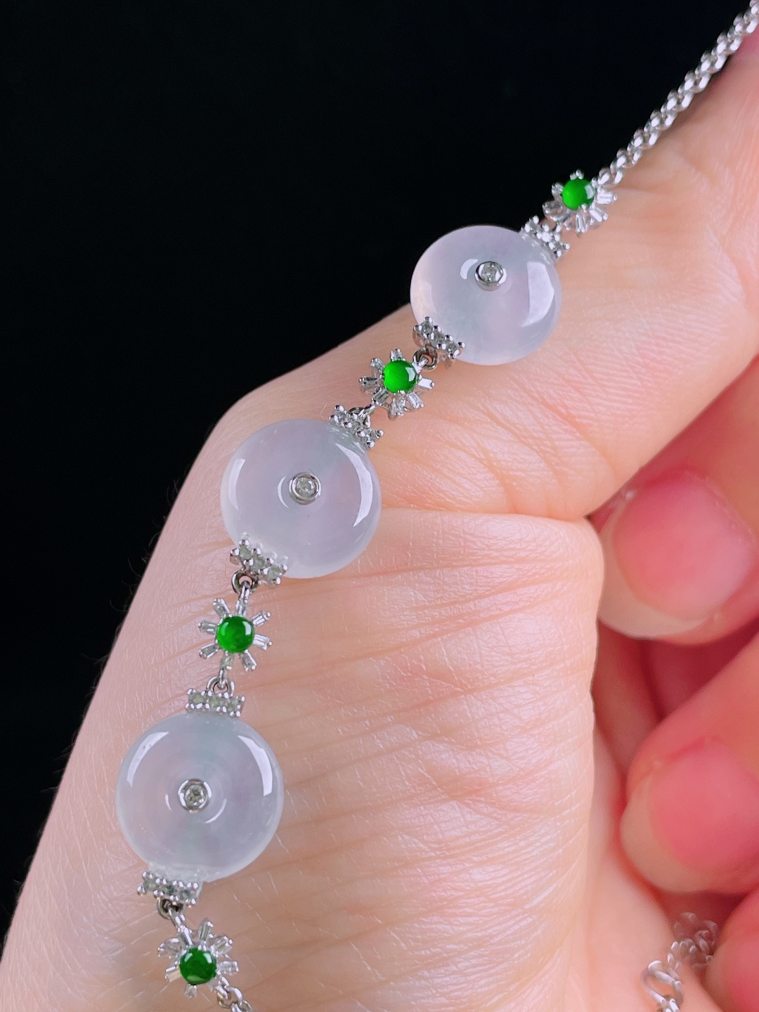 ️冰种手链，老种起光，细底通透，尺寸：裸石10/4mm0723