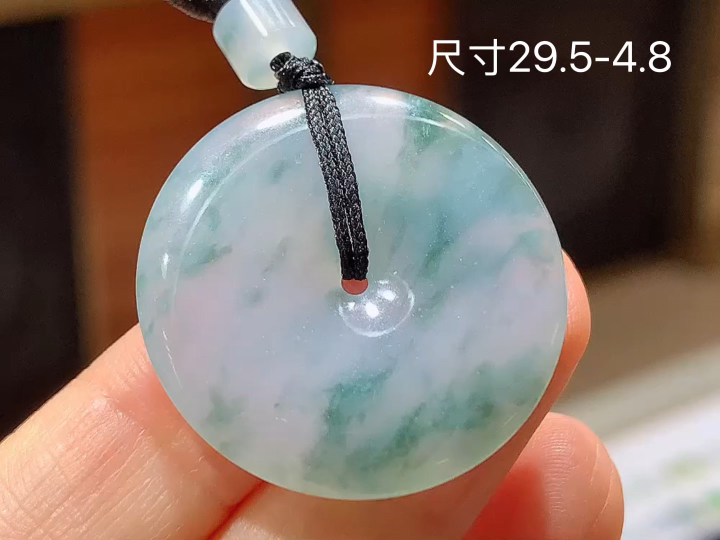 冰飘花平安扣 无裂，尺寸，29.5-4.8