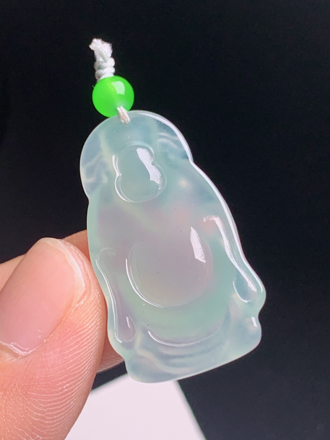 ️ 财神爷，玉质细腻水润柔光四溢，神态喜庆招财旺运，日常佩戴大气耐看 裸石30.6-17.7-5.8 49