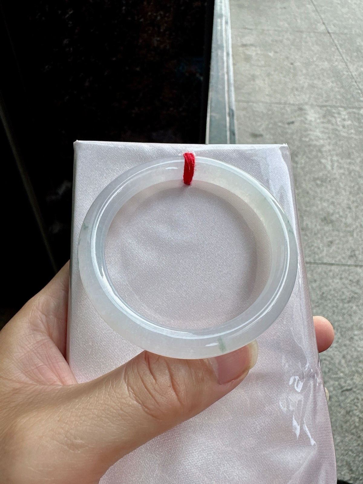 圈口50.7-7.8-7.8     【冰飘花圆条手镯】圈口50  51可戴  质地细腻