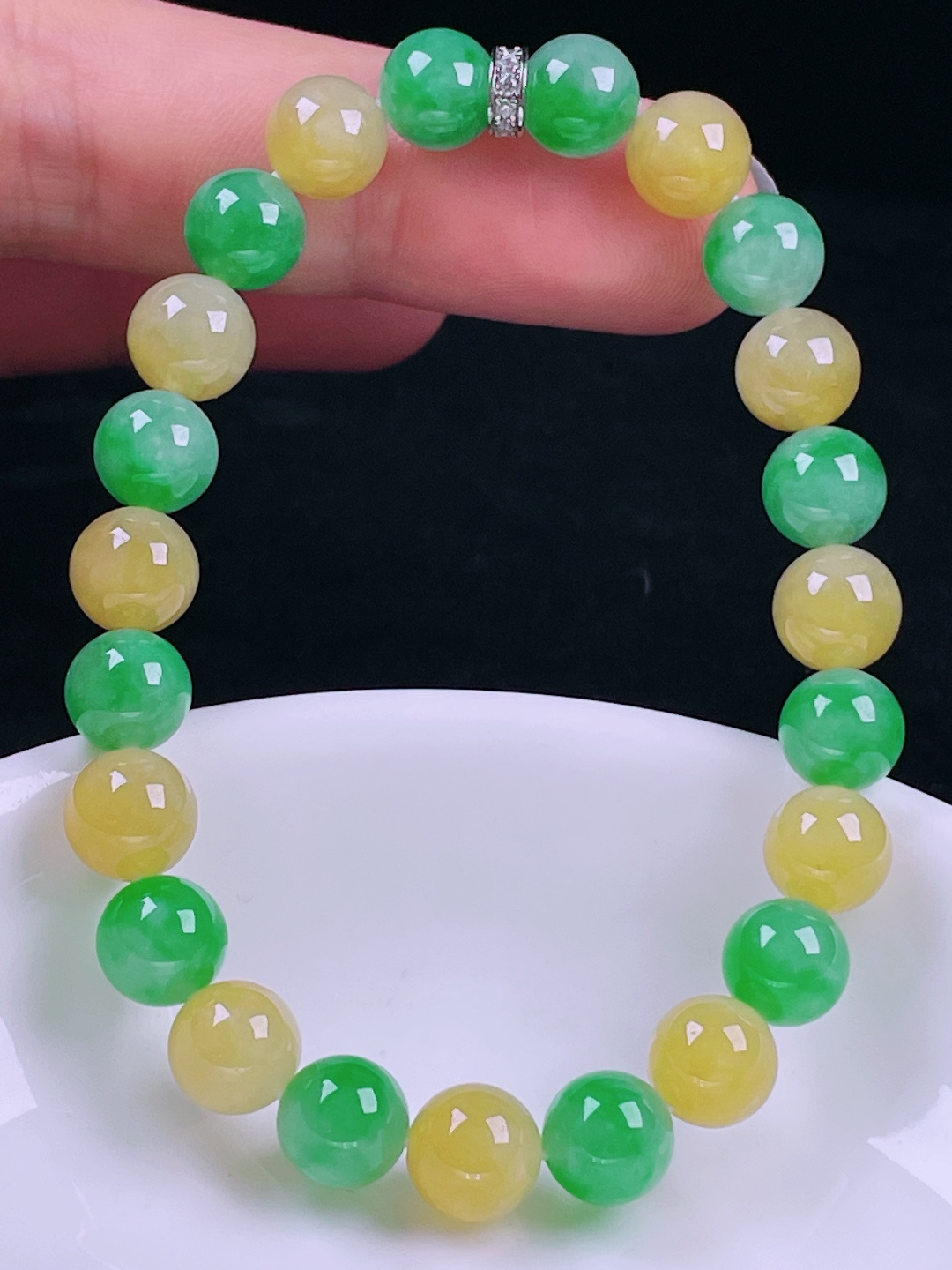 ️多彩手串，老种起光，细底通透，尺寸：8mm0723