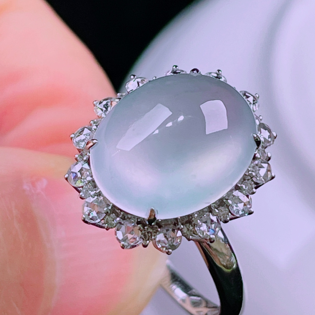 ️，老种起光，细底通透，尺寸：裸石13.2/11/6mm0723