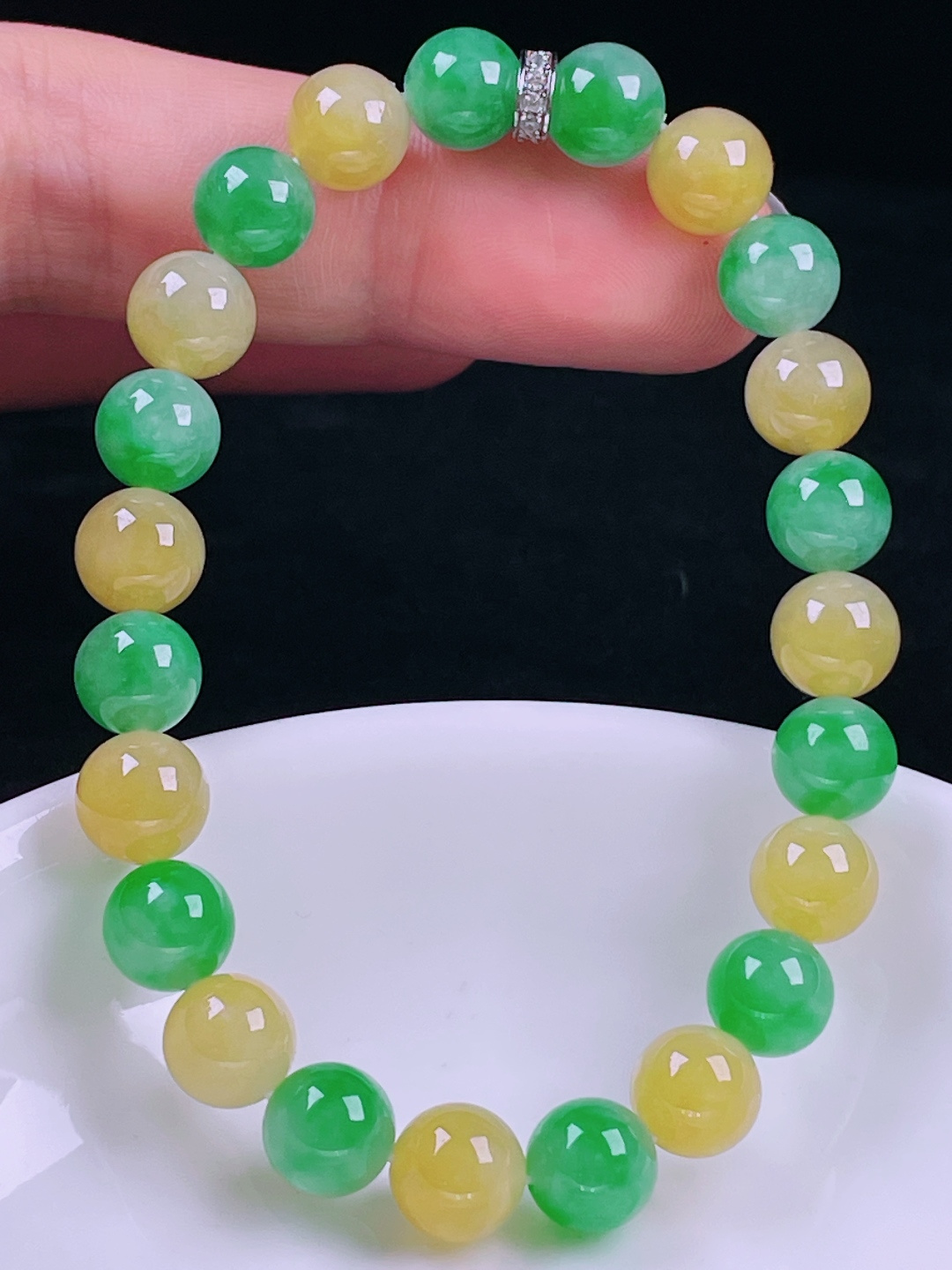 ️多彩手串，老种起光，细底通透，尺寸：8mm0723