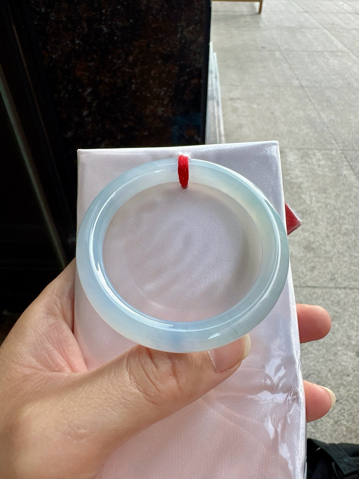 圈口50.1-8-8.1     【冰种飘紫圆条手镯】圈口50  51可戴  质地细腻   种水好