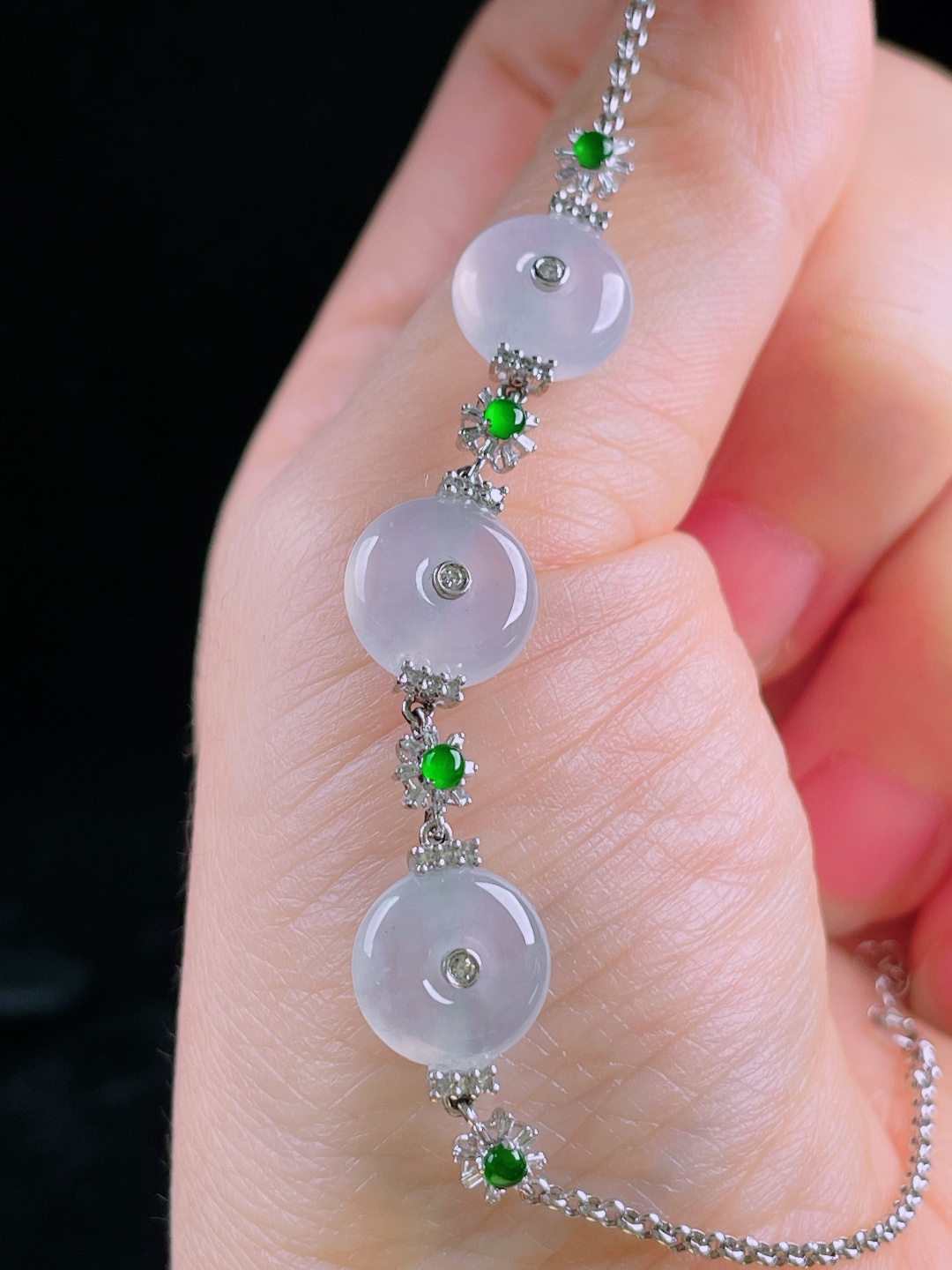 ️冰种手链，老种起光，细底通透，尺寸：裸石10/4mm0723