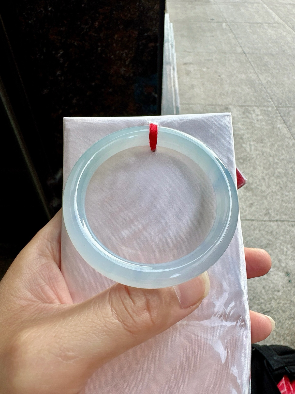 圈口50.1-8-8.1     【冰种飘紫圆条手镯】圈口50  51可戴  质地细腻   种水好