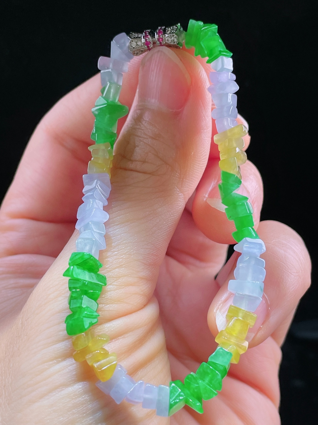 ️多彩手串，老种起光，细底通透，尺寸：6.6mm0723