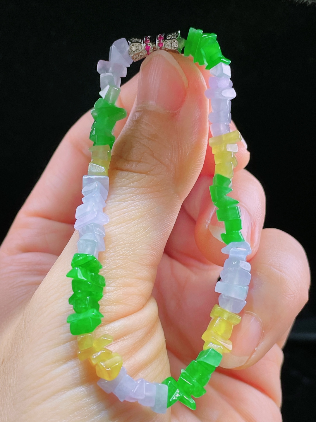 ️多彩手串，老种起光，细底通透，尺寸：6.6mm0723