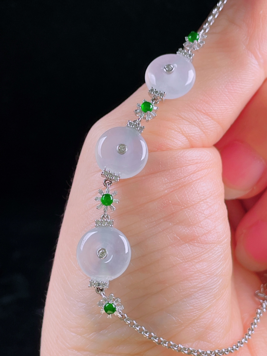 ️冰种手链，老种起光，细底通透，尺寸：裸石10/4mm0723