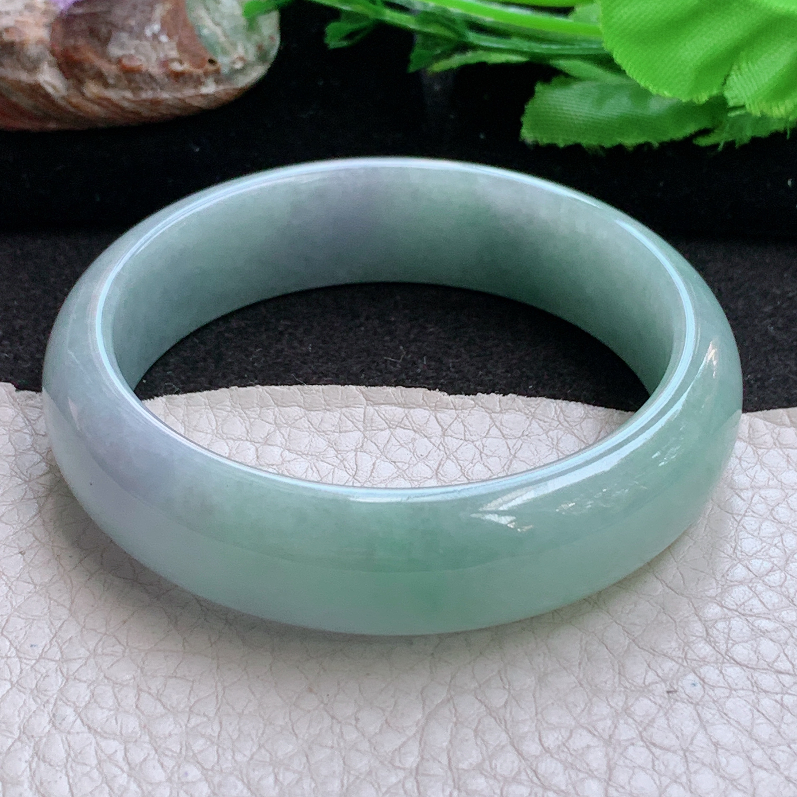 js实拍58*15.8*7.8轮胎镯 缅甸翡翠a货玉手镯 清新厚装宽边玉手环