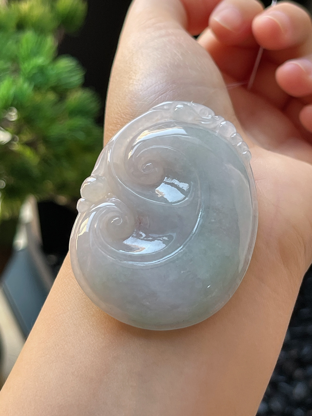 翡翠糯化种淡绿色如意
