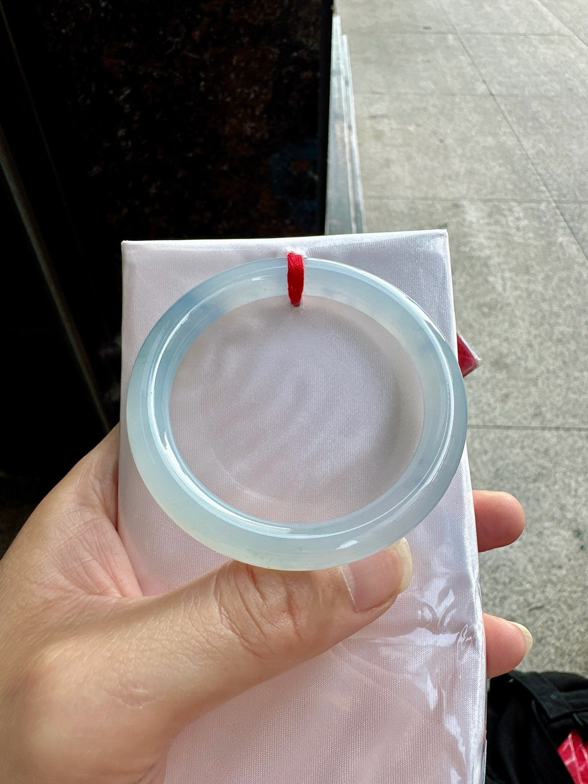 圈口50.1-8-8.1     【冰种飘紫圆条手镯】圈口50  51可戴  质地细腻   种水好