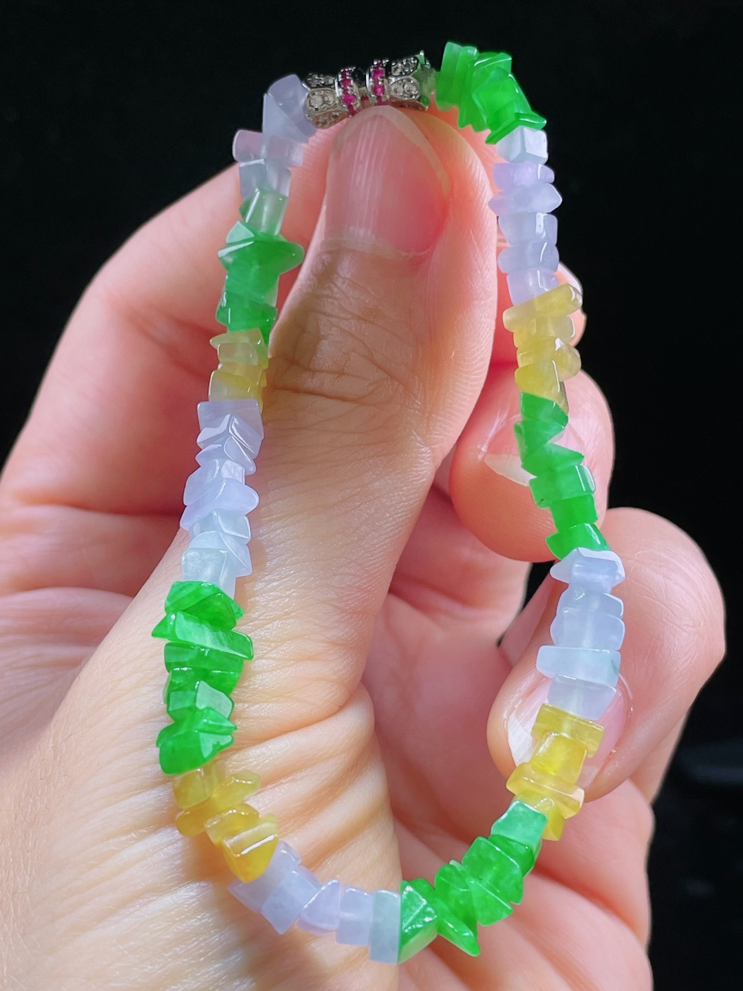 ️多彩手串，老种起光，细底通透，尺寸：6.6mm0723