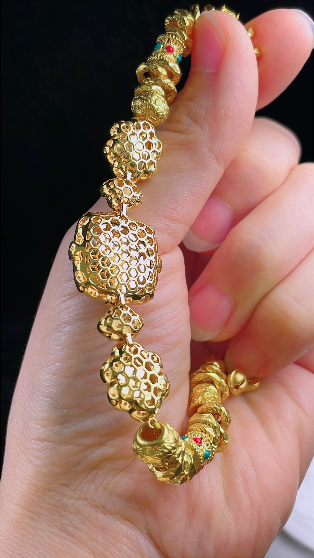 ️冰绿手链，老种起光，细底通透，尺寸：裸石16/3mm0723