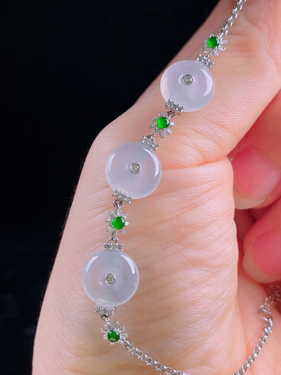 ️冰种手链，老种起光，细底通透，尺寸：裸石10/4mm0723