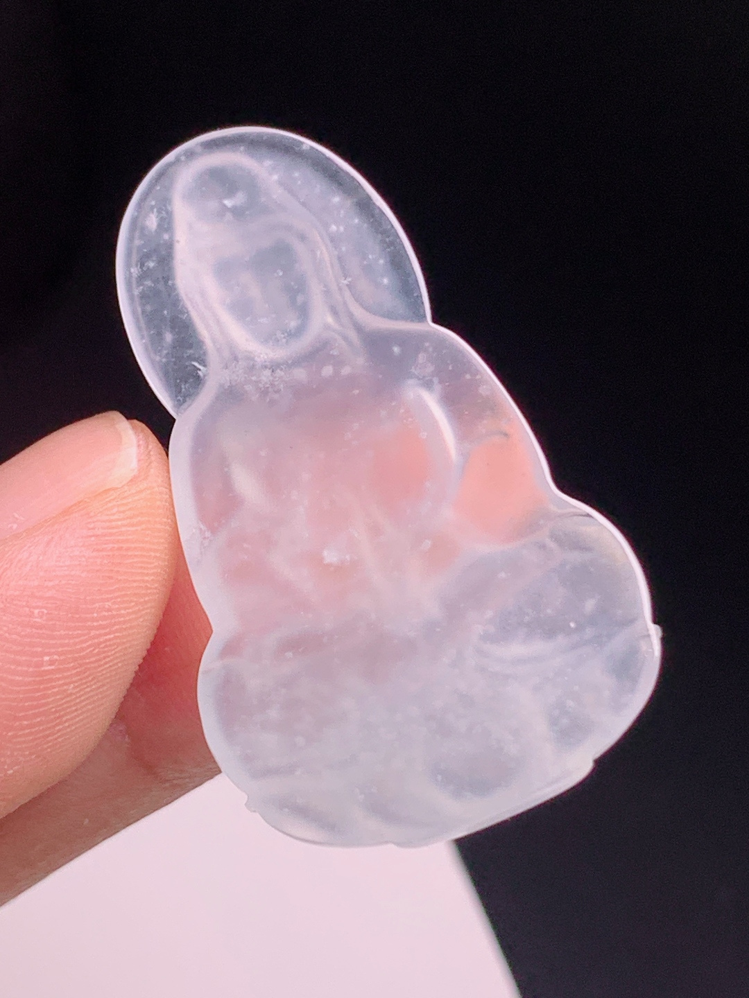 ️ 观音，棉点均匀意境唯美，冰透胶润开脸肃穆雅致，收藏质感拉满 裸石40.1-23.6-3.9 59