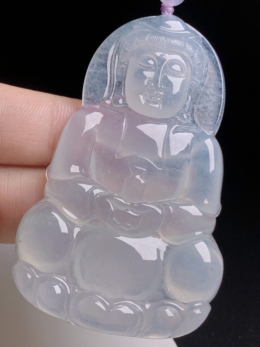 ️ 观音，冰透起光玉质通透细腻，开脸端庄祥和，线条流畅大气