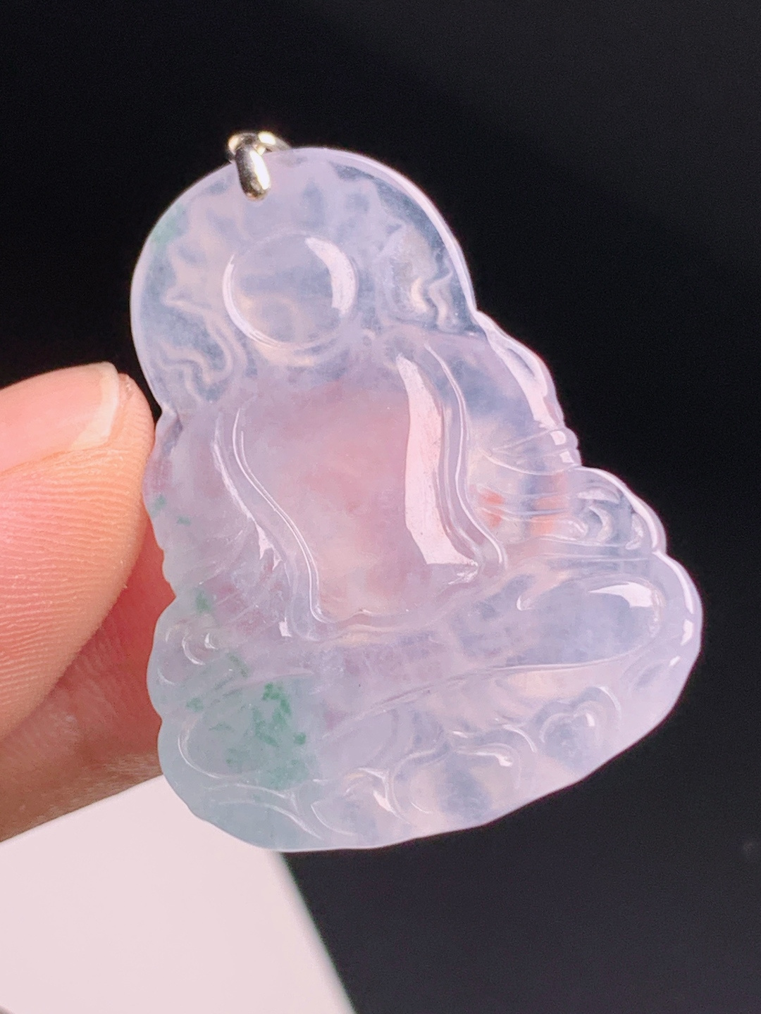 ️ 飘花绿度母观音，冰透起光雕工精细端庄，静心护身福运绵长，收藏佩戴皆宜