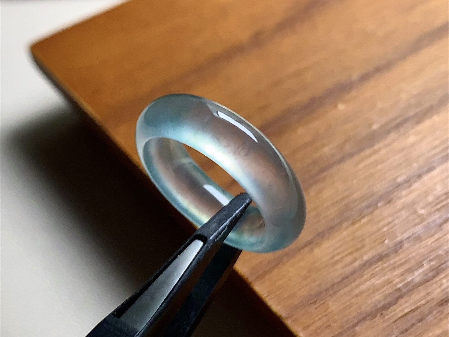 ️ 玻璃种飘彩戒指 飘彩色泽漂亮，冰透起光感，尺寸23.5*6.2*4、圈口12