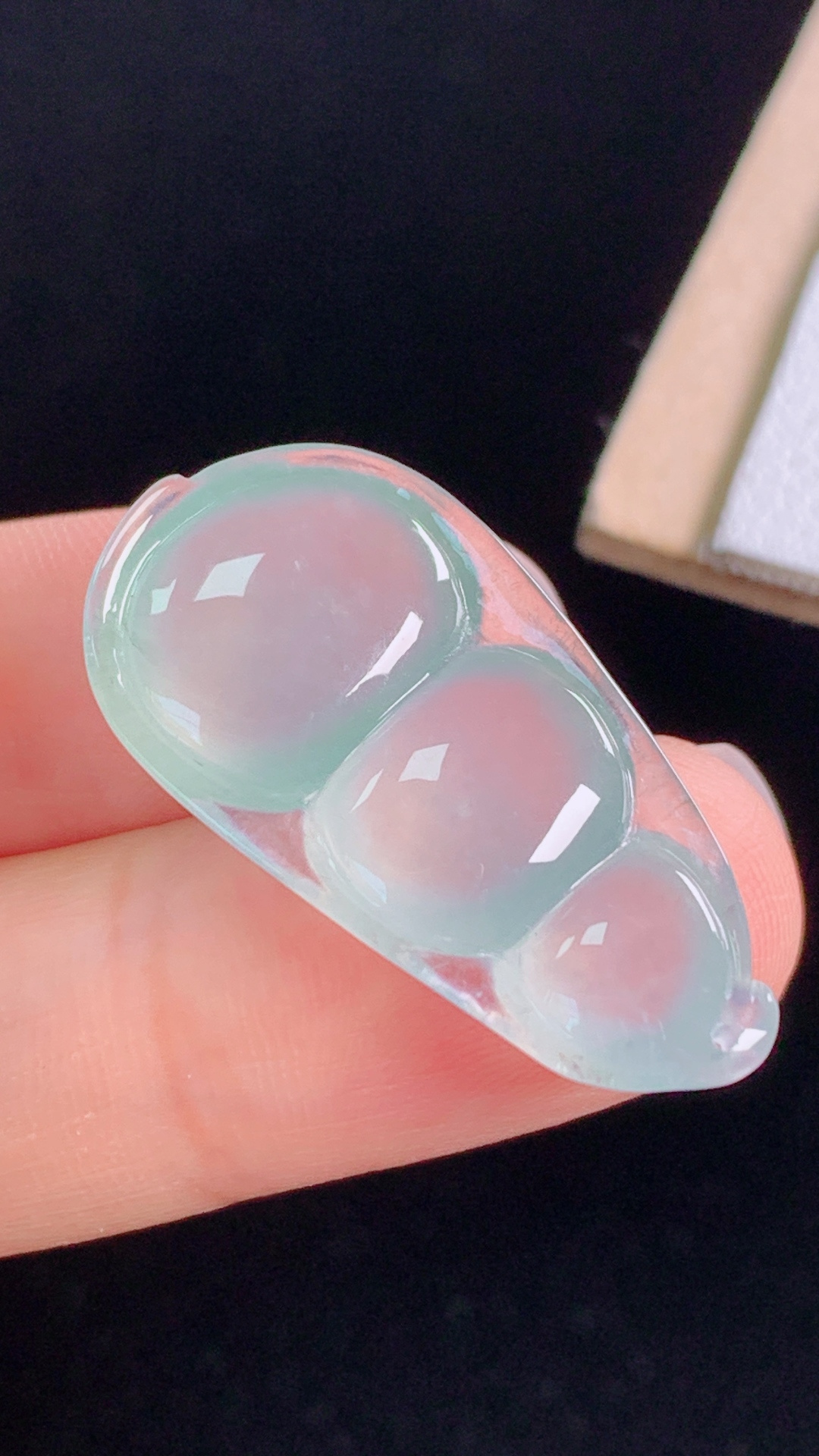 ️四季豆种水，晶莹剔透，无裂尺寸:28.7-14.4-6.4mm 21