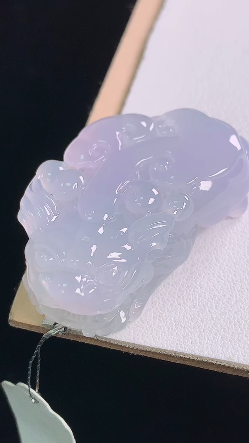 冰紫貔貅，无裂，尺寸:42.9-24.0-13.7mm 18