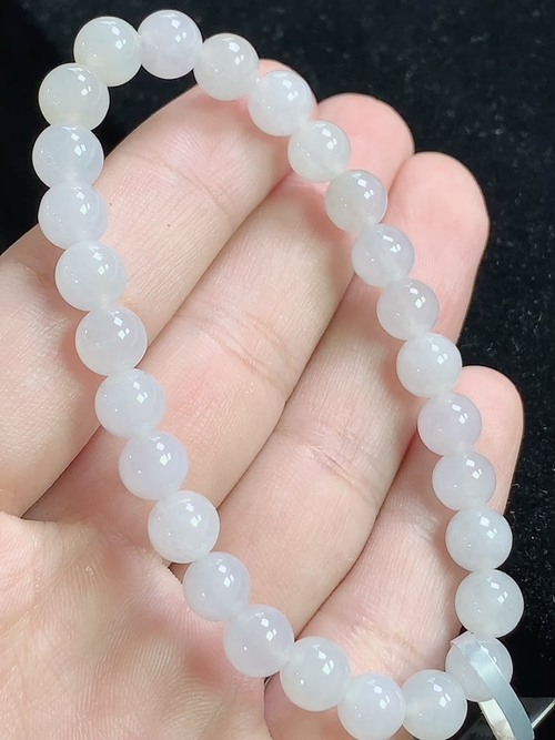 冰种玉珠手串，尺寸6.8mm，Q25dlh