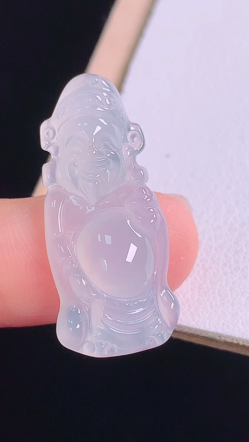 冰种财神，无裂，尺寸:28.5-12.2-5.8mm