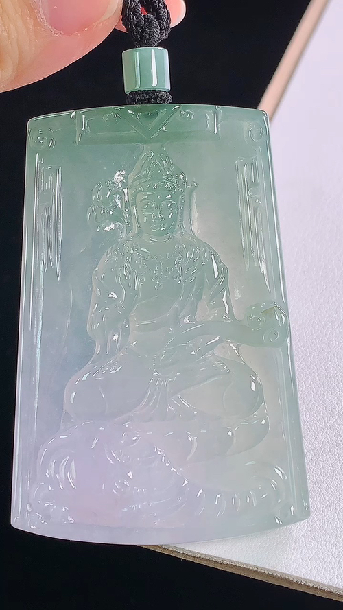春彩普贤菩萨，无裂，尺寸:67.0-45.3-6.0mm
