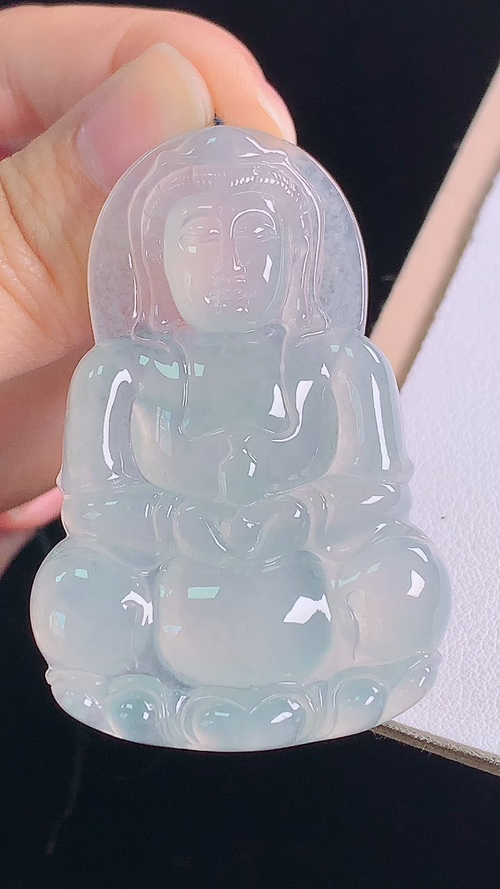 ️冰种观音，无裂，尺寸:52.9-35.2-6.0mm 22